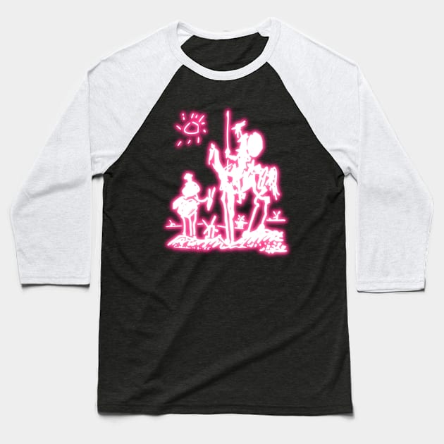 Pink Neon Inspired by Picasso Don Quichotte Baseball T-Shirt by la chataigne qui vole ⭐⭐⭐⭐⭐